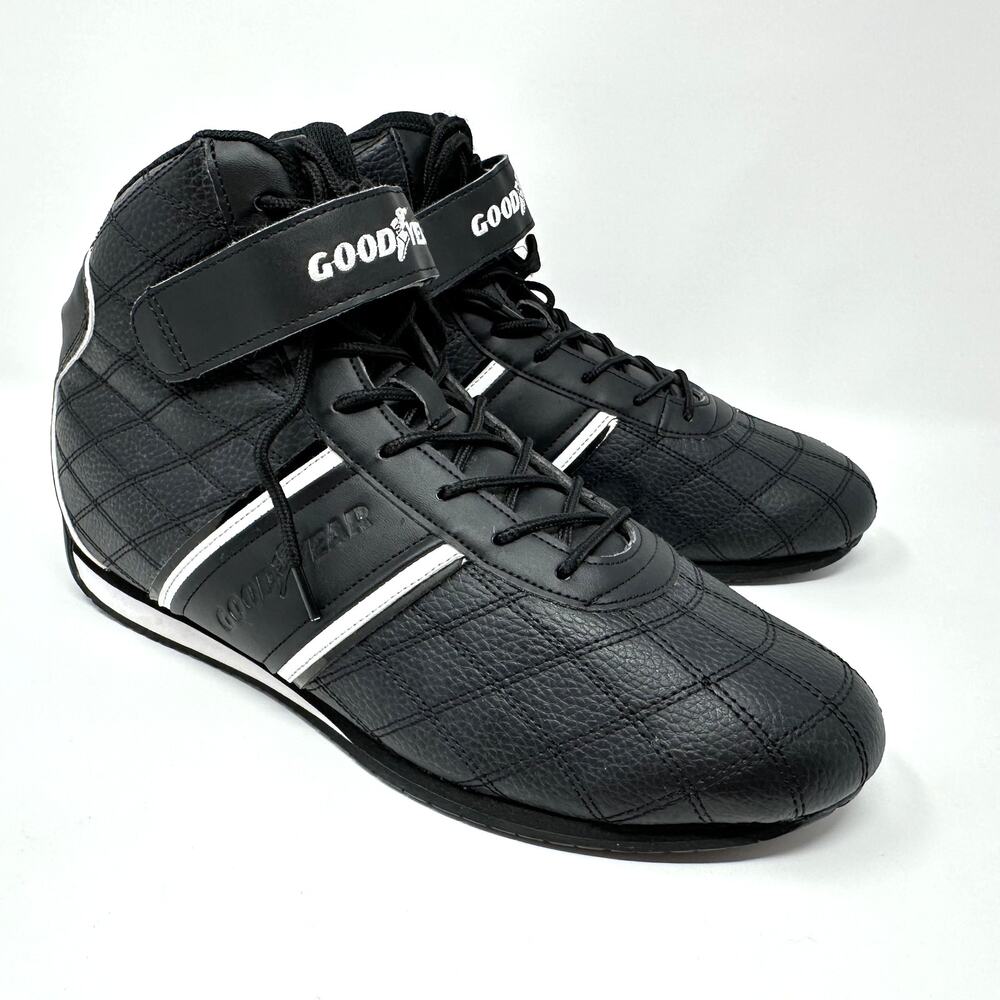 Goodyear Clutch Men's Size 13 Black White Mid Top Driving Racing Shoes GY206483